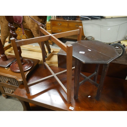 778 - TRAY FRAME & OLD STOOL