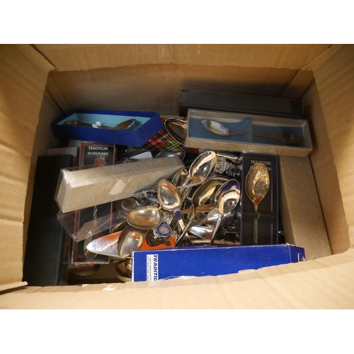 835 - BOX OF COLLECTABLE SPOONS