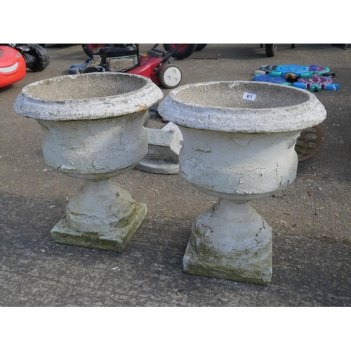 61 - PAIR OF CONCRETE PLANTERS