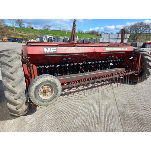 13 - MF SEED DRILL WITH TRANSPORT TRAILER (USED LAST WEEKEND)