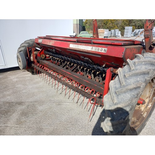 13 - MF SEED DRILL WITH TRANSPORT TRAILER (USED LAST WEEKEND)