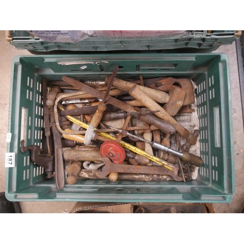 187 - CRATE OF TOOLS