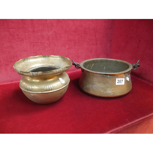 207 - COPPER & BRASS POTS