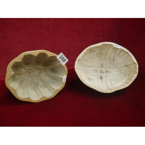 208 - 2 VICTORIAN JELLY MOULDS