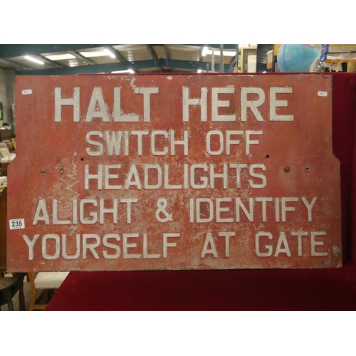 235 - ORIGINAL SECURITY BASE SIGN