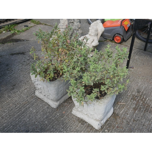 27 - 2 CONCRETE PLANTERS