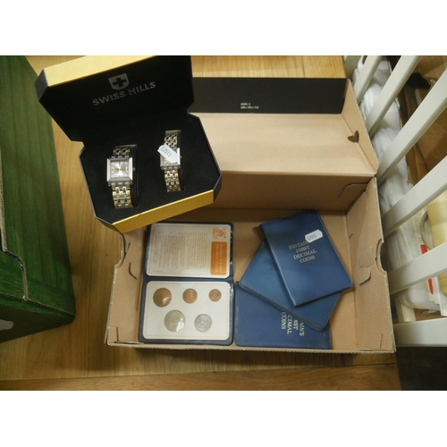 727 - COIN COLLECTION SETS & BOXED WATCHES