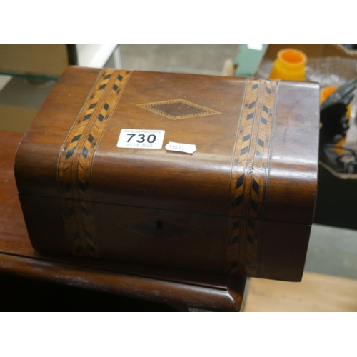 730 - INLAID BOX & CONTENTS