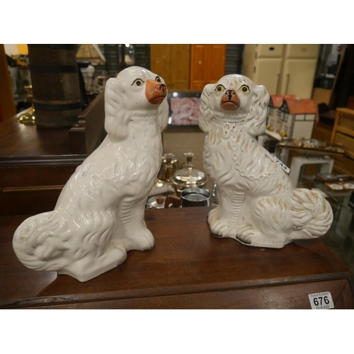 744 - PAIR OF STAFFORDSHIRE DOGS