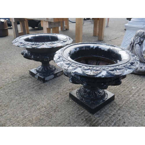 164 - PAIR OF VICTORIAN CAST IRON PLANTERS