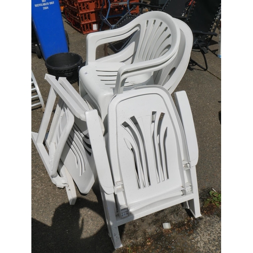 59 - PLASTIC GARDEN CHAIRS & SUN LOUNGERS