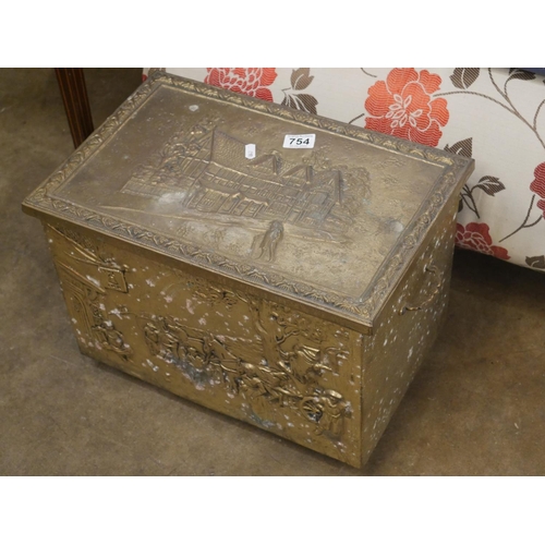 754 - BRASS COAL BOX