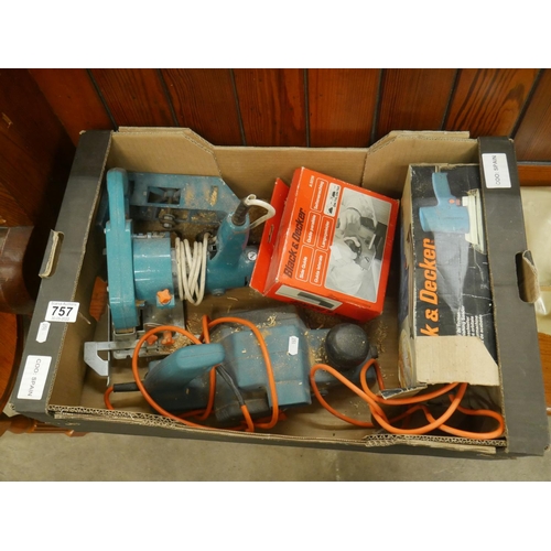 757 - BOX OF POWER TOOLS