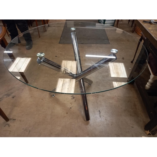 762 - GLASS TOP TABLE