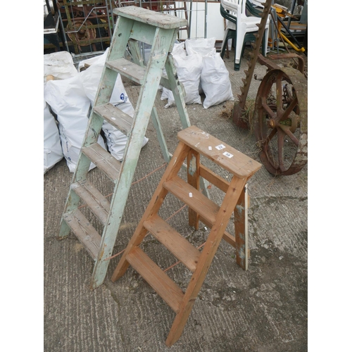 22 - 2 WOODEN STEP LADDERS