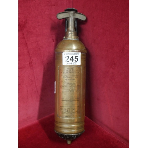 245 - VINTAGE BRASS FIRE EXTINGUISHER