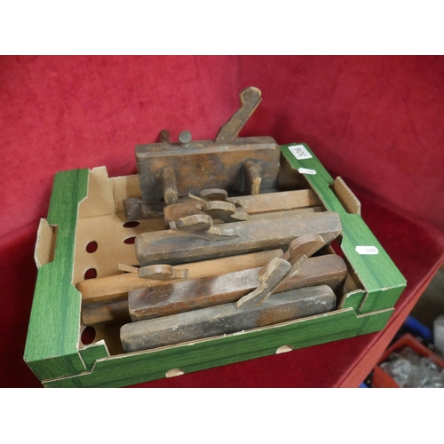 306 - BOX OF WOODEN PLANES