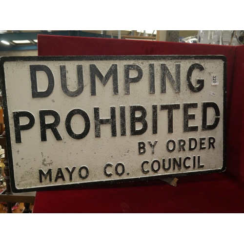 320 - DUMPING PROHIBITED SIGN