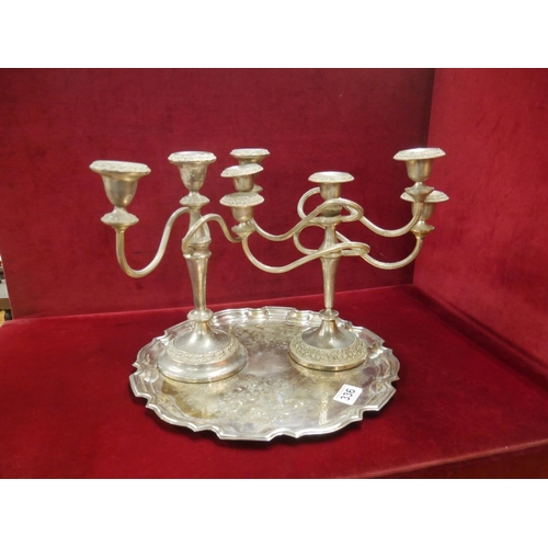 336 - SILVER PLATED TRAY & CONTENTS