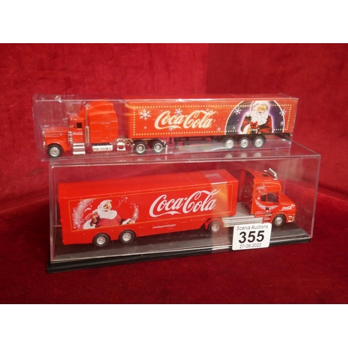 355 - 2 COCA COLA LORRIES