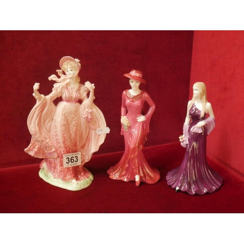 363 - 3 COALPORT FIGURINES