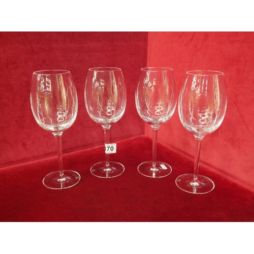 370 - 4 LARGE WATERFORD WINE GLASSES