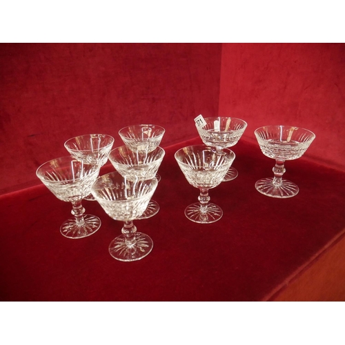 371 - 8 WATERFORD SUNDAE DISHES - MIXED SIZES