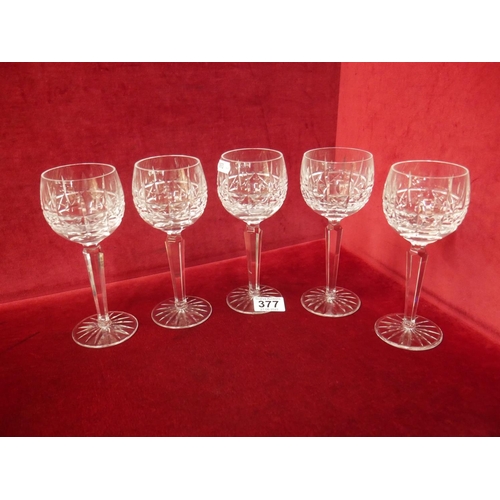 377 - 5 WATERFORD STEM GLASSES