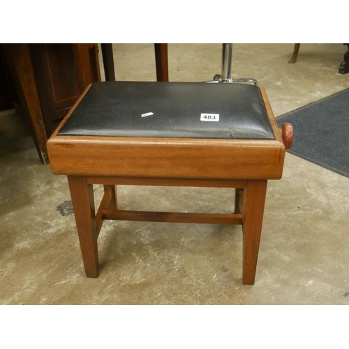 483 - ADJUSTABLE PIANO STOOL