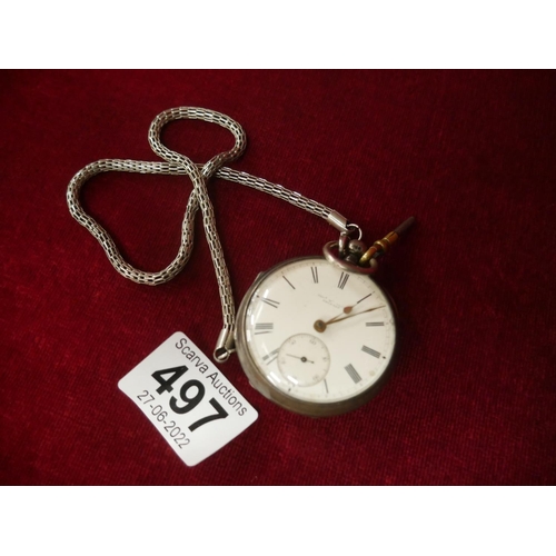 497 - SILVER POCKET WATCH