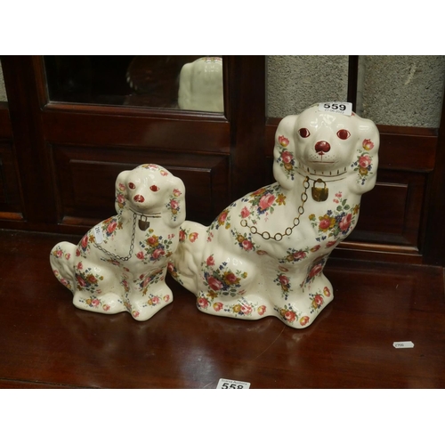 559 - PAIR OF STAFFORDSHIRE DOGS