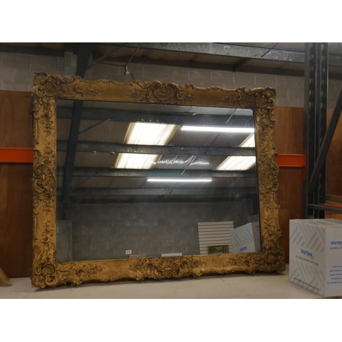 572 - LARGE VICTORIAN GILT FRAMED MIRROR OVERALL SIZE 56