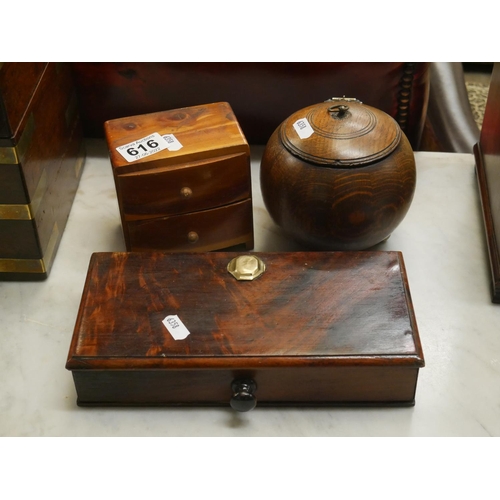 616 - TOBACCO JAR & SMALL BOXES