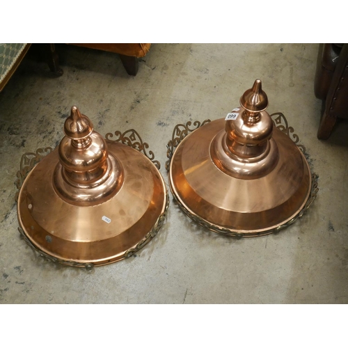 660 - PAIR OF COPPER LIGHTS FROM CITY HALL BELFAST