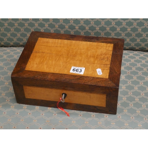 663 - KINGWOOD & MAHOGANY BOX