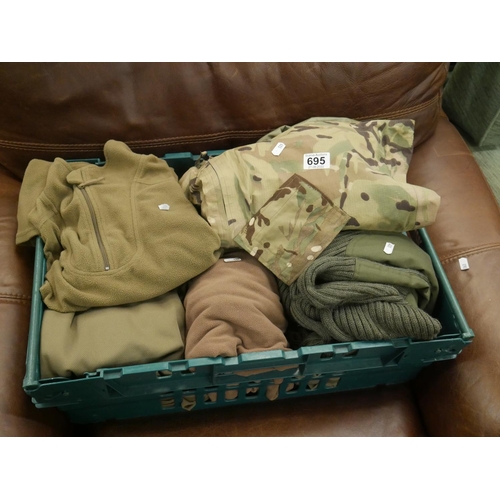 695 - BOX OF MILITARY CLOTHING