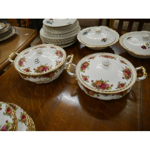 721 - 2 OLD COUNTRY ROSE CASSEROLE DISHES