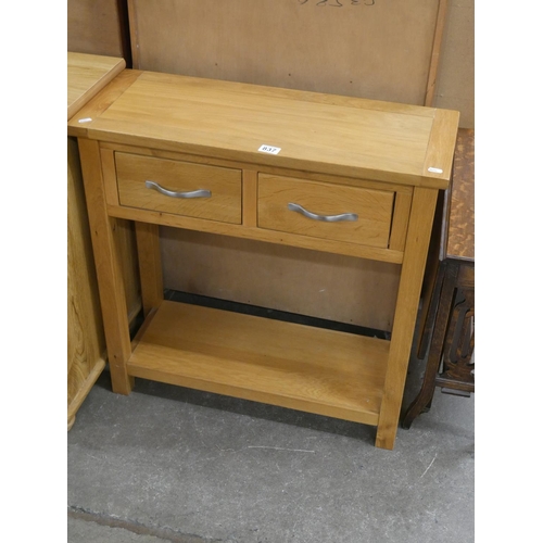 837 - PINE 2 DRAWER TABLE