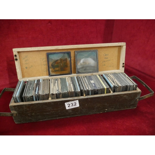 232 - BOX OF GLASS SLIDES