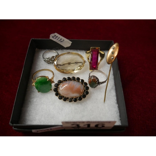 316 - BOX OF MIXED JEWELLERY