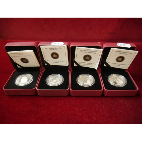 324 - 4 CASED SILVER PROOF COINS