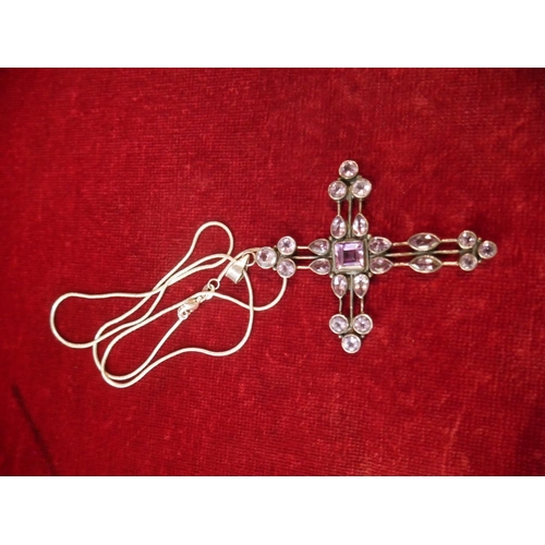 333 - SILVER NECKLACE & CROSS