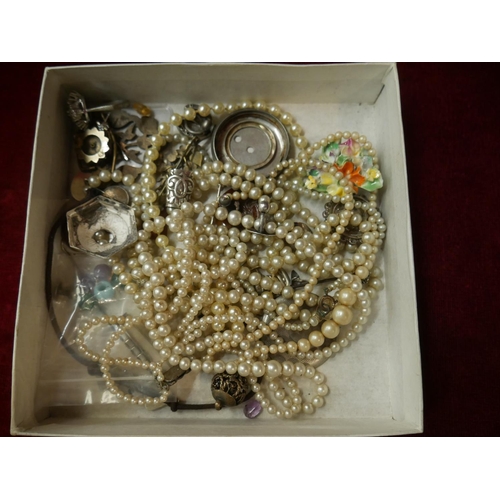 336 - BOX OF MIXED JEWELLERY