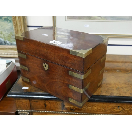 382 - BRASS BOUND MAHOGANY BOX