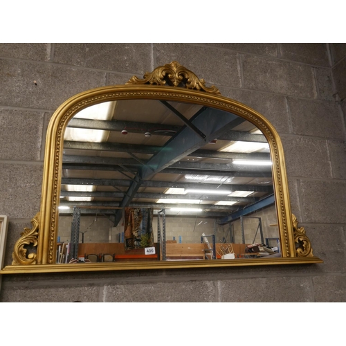 406 - GILT OVERMANTLE MIRROR