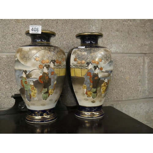 408 - PAIR OF SATSUMA STYLE VASES