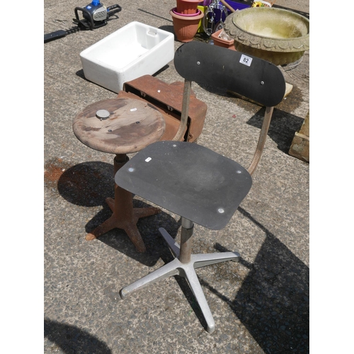 82 - 2 INDUSTRIAL STOOLS