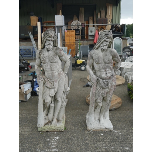 114 - PAIR OF CONCRETE STATUES APPROX 5.5' HIGH