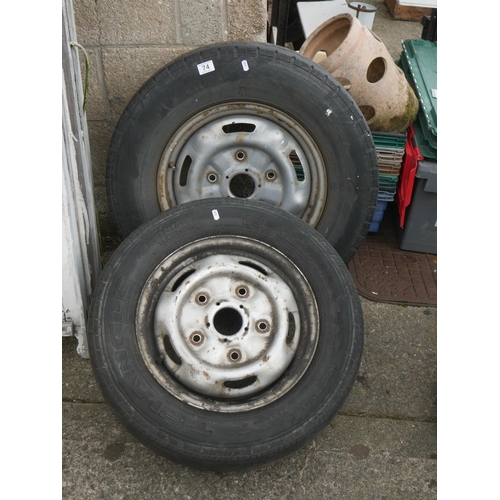 74 - 2 TRANSIT WHEELS