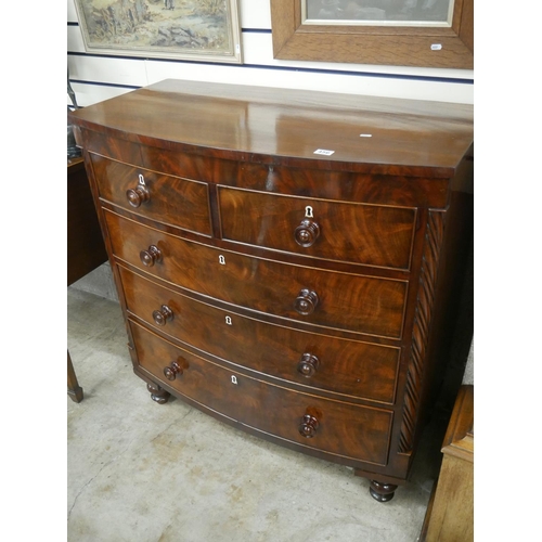 456 - VICTORIAN BOW FRONTED CHEST OF DRAWERS